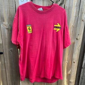 Vintage Red Ferrari Logo T-Shirt Size XL